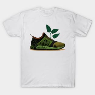 Step into Sustainability with the Green Running Sneaker T-Shirt